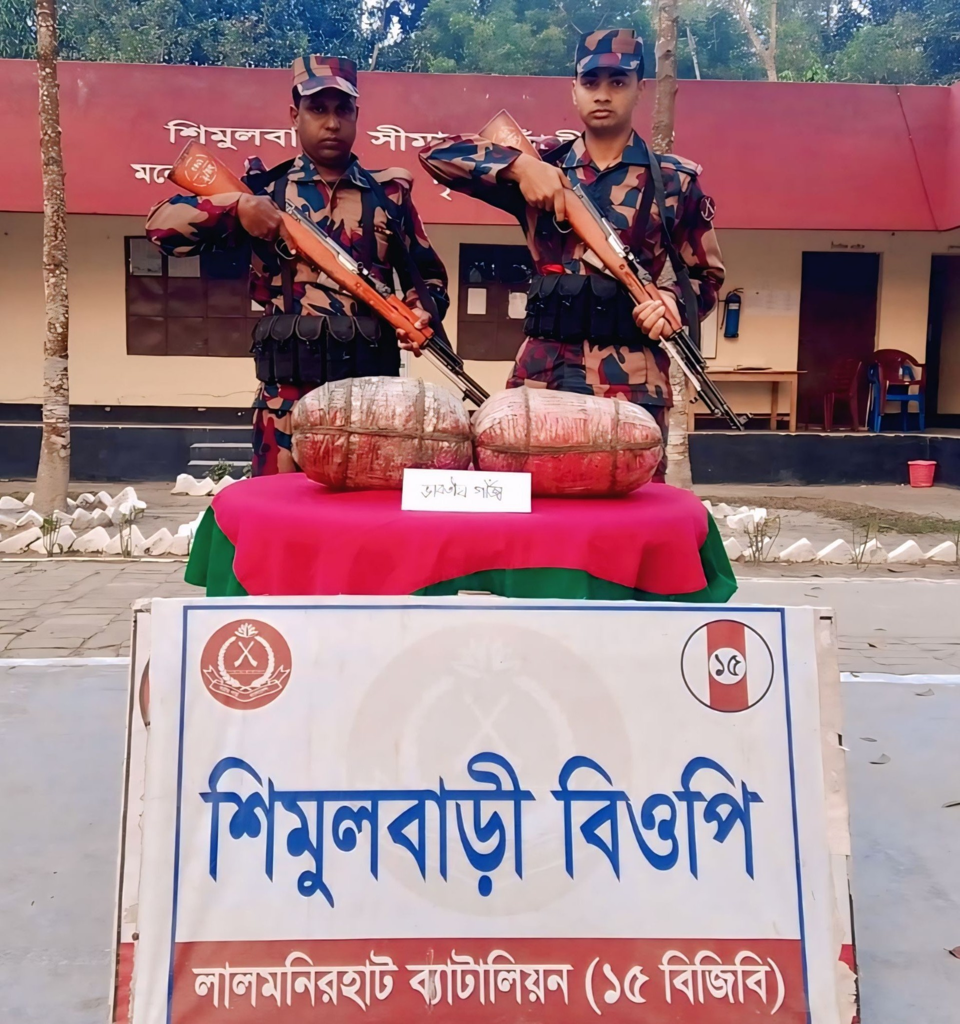 ফুলবাড়ী সীমান্তে বিজিবির মাদকবিরোধী অভিযানে সাড়ে ৮ কেজি গাঁজা জব্দ