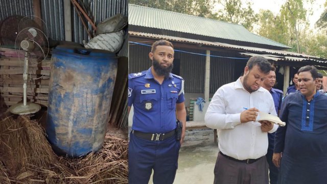 বিএনপি নেতার গোয়ালঘর থেকে ড্রামভর্তি পেট্রল উদ্ধার, জরিমানা
