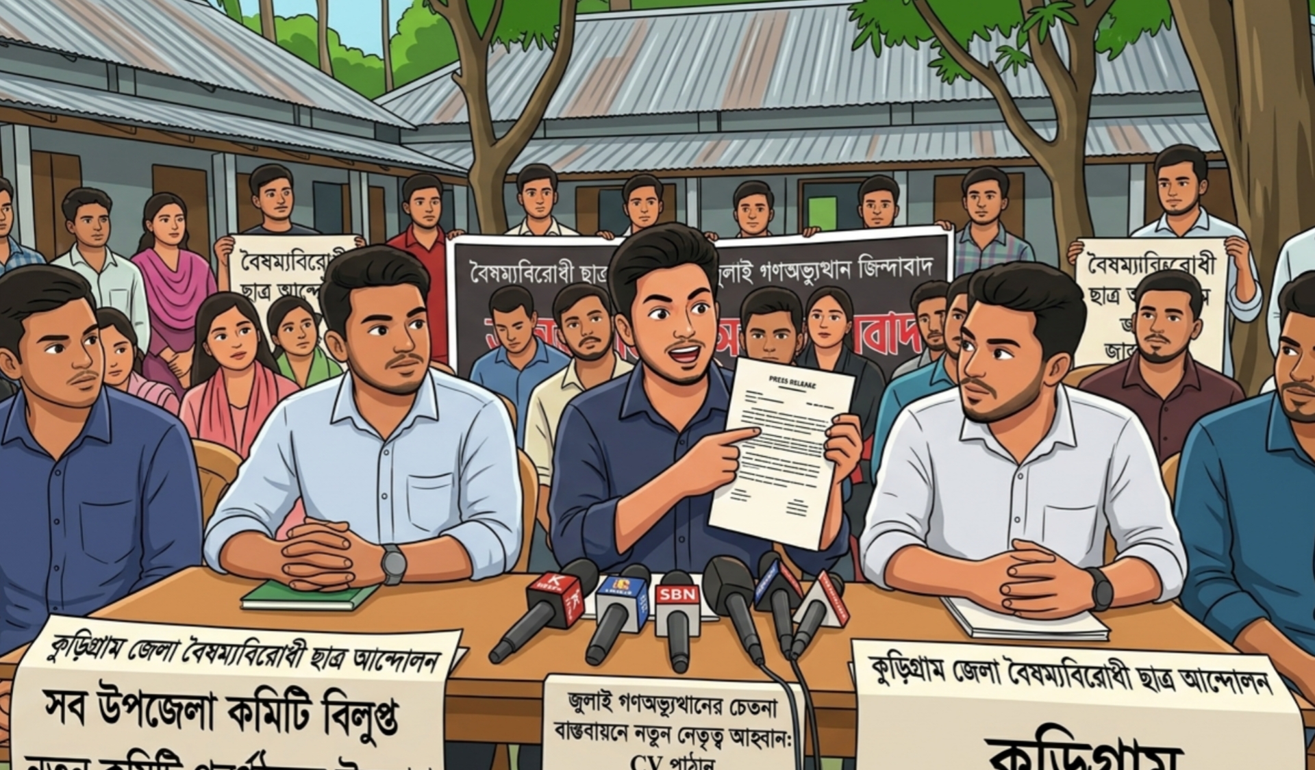 কুড়িগ্রামে বৈষম্যবিরোধী ছাত্র আন্দোলনের উপজেলা কমিটি বিলুপ্ত, পুনর্গঠনের উদ্যোগ