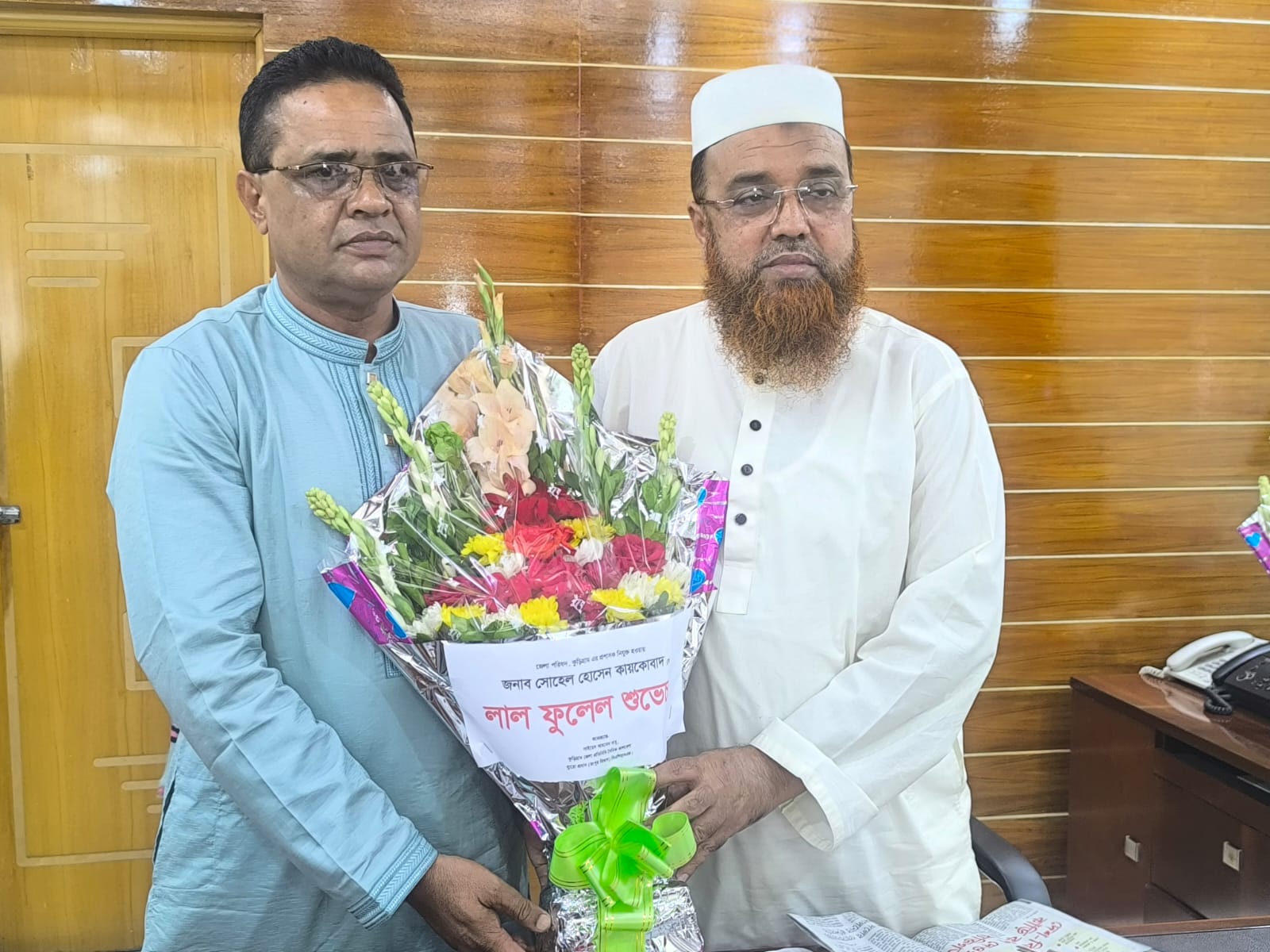 কুড়িগ্রামে নব নির্বাচিত জেলা পরিষদের প্রশাসককে শুভেচ্ছা