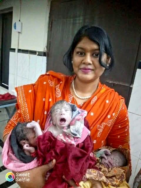 উলিপুরে একসঙ্গে তিন সন্তানের জন্ম, স্বাভাবিক প্রসবে বিরল সফলতা