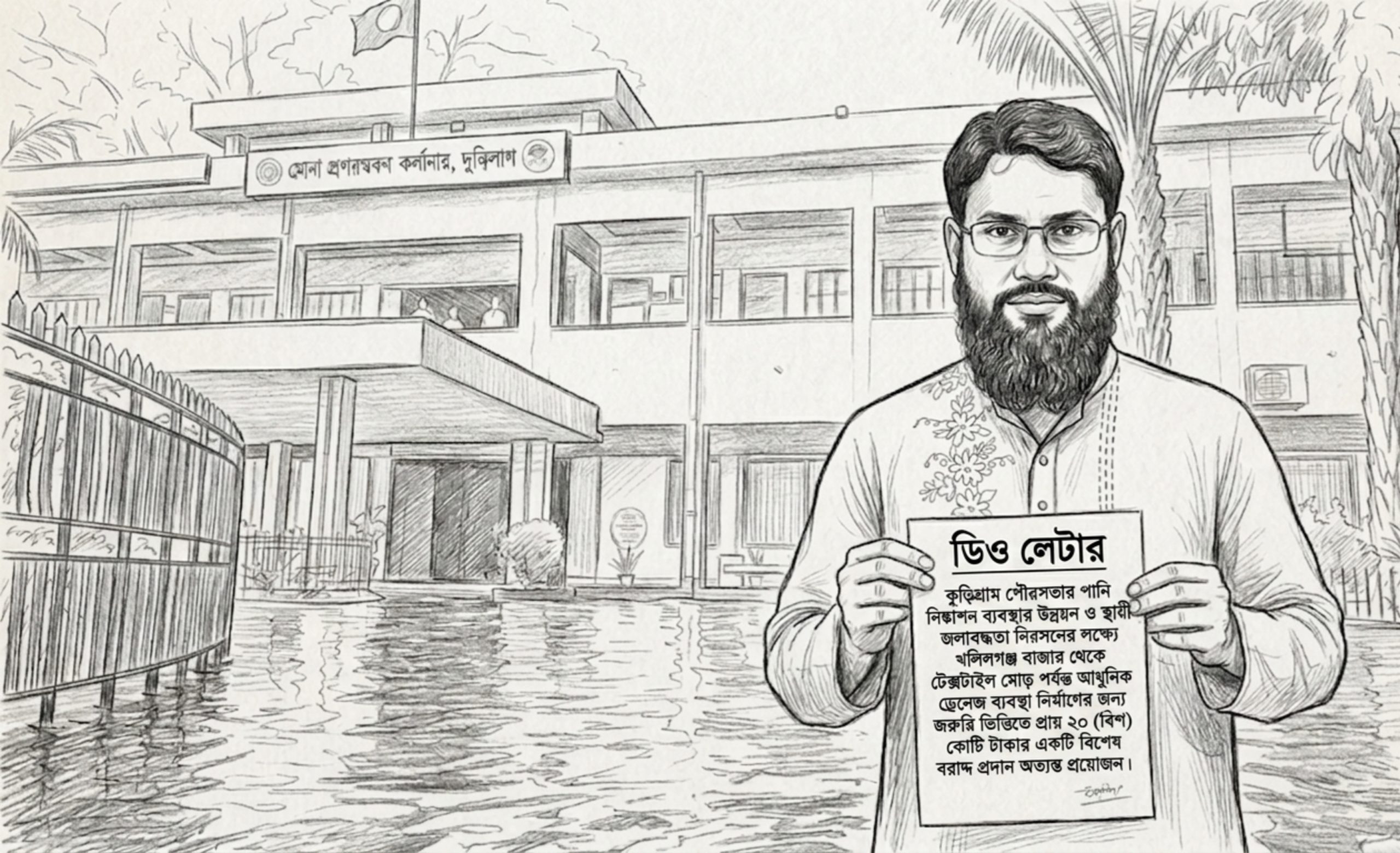 জলাবদ্ধতা নিয়ে সমালোচনার পর ড্রেনেজ উন্নয়নে ২০ কোটি টাকার বরাদ্দ চেয়ে এমপির ডিও লেটার