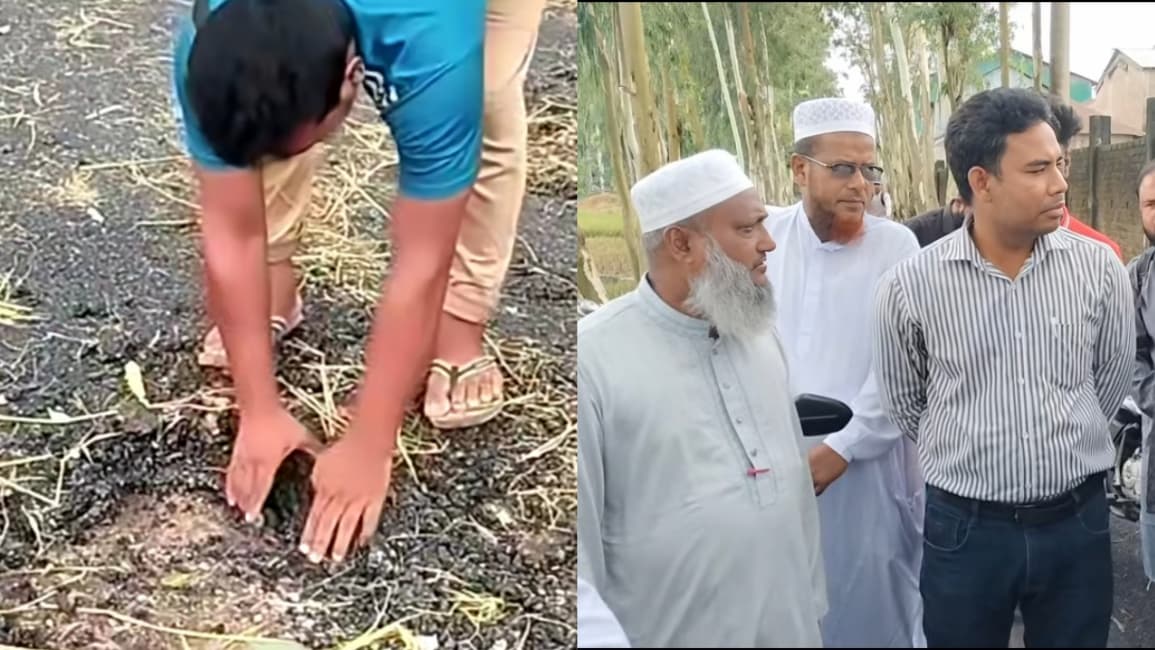 কাজ শেষ হওয়ার আগেই ভাঙছে সড়ক: নাগেশ্বরীতে নিম্নমানের নির্মাণকাজে ক্ষোভ, অনিয়মের অভিযোগে সরেজমিনে এমপি